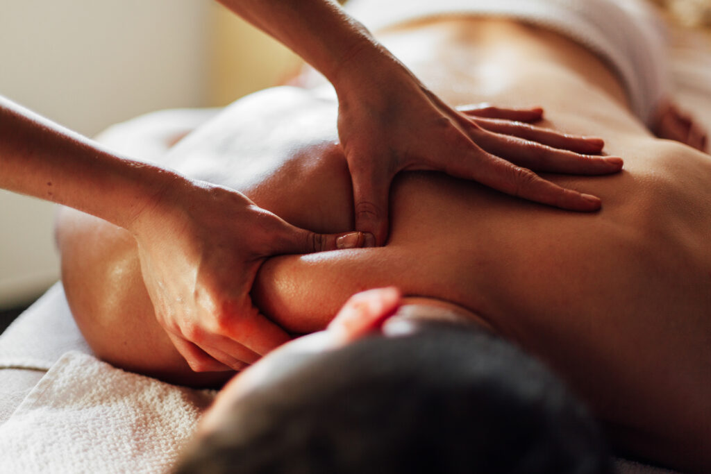 Man receiving deep tissue massage